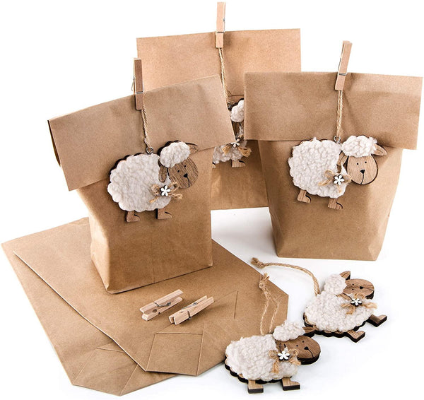 25 kleine weiße Papiertüten Gebäcktüten mit Pergamin-Einlage+ Aufkleber drei türkis BLAUE FISCHE (7 x 20,5 x 4 cm) Gastgeschenk Mitgebsel Give-away Verpackung Kommunion Taufe Geburtstag