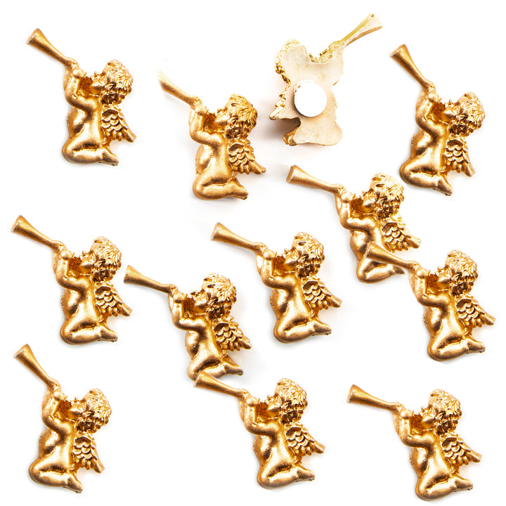 5 goldene Glücksschweinchen mit Krone Glücksbringer 4 cm