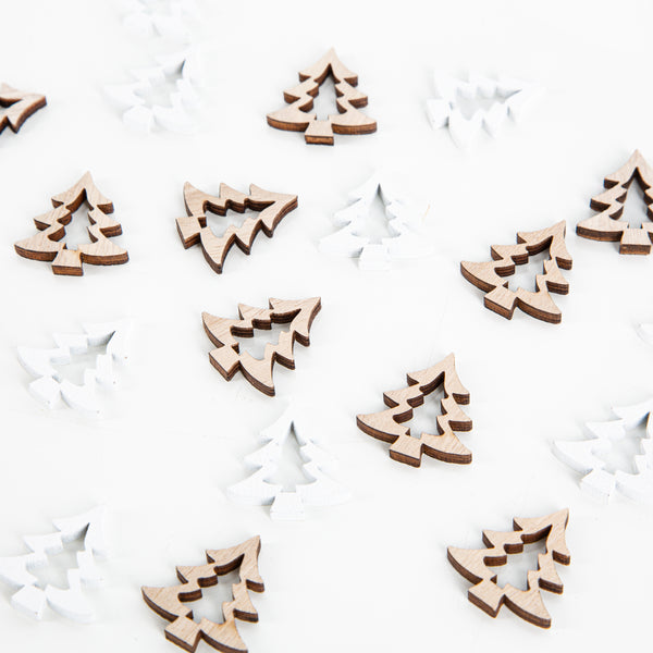 Weihnachtsdeko Set 24 Holz Streuteile Baum Stern Herz Deko