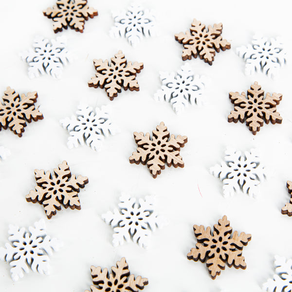 24 kleine Schaukelpferde Weihnachten weiß braun 4cm Streudeko