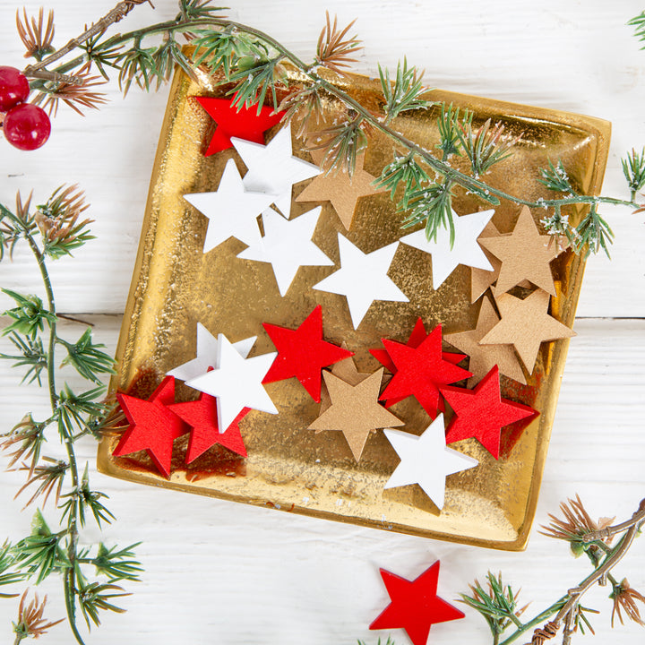 24 Mini Rentiere Streudeko Weihnachten Deko 2 cm Holz weiß