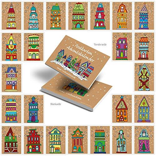 50 Stück Weihnachtspostkarten Set Postkarten schwarz-weiß-braun edel HIRSCH jagdliches Motiv Text FROHE WEIHNACHTEN 10,5 x 14,8 cm Weihnachtskarte