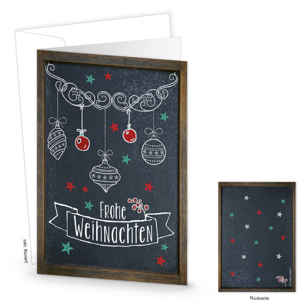 Weihnachtskarten mit Umschlag Set DIN A6 Frohe Weihnachten 100 Stück
